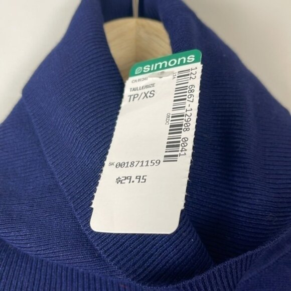 Simons lightweight navy blue turtleneck sweater size extra small new - Picture 4 of 9